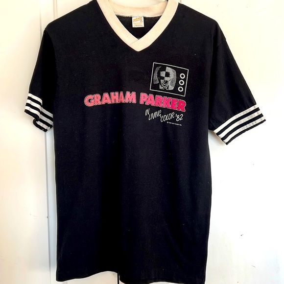 Tops - Vintage 1982 Graham Parker In Living Color tour tee
